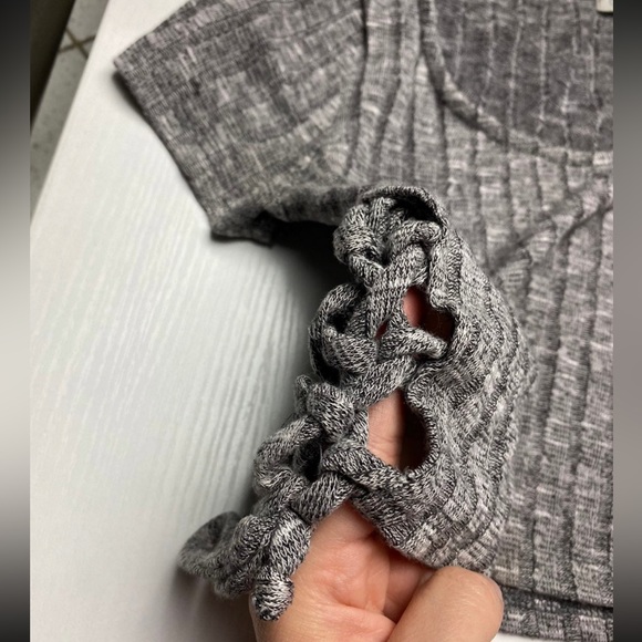 Charlotte Russe Gray T shirt Crop Top Side Ties Womens Size XS Lace Up string - Picture 2 of 4